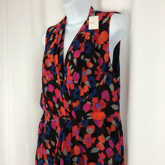 Dalia floral ruched front dress pockets NWT 4 - Picture 5 of 13